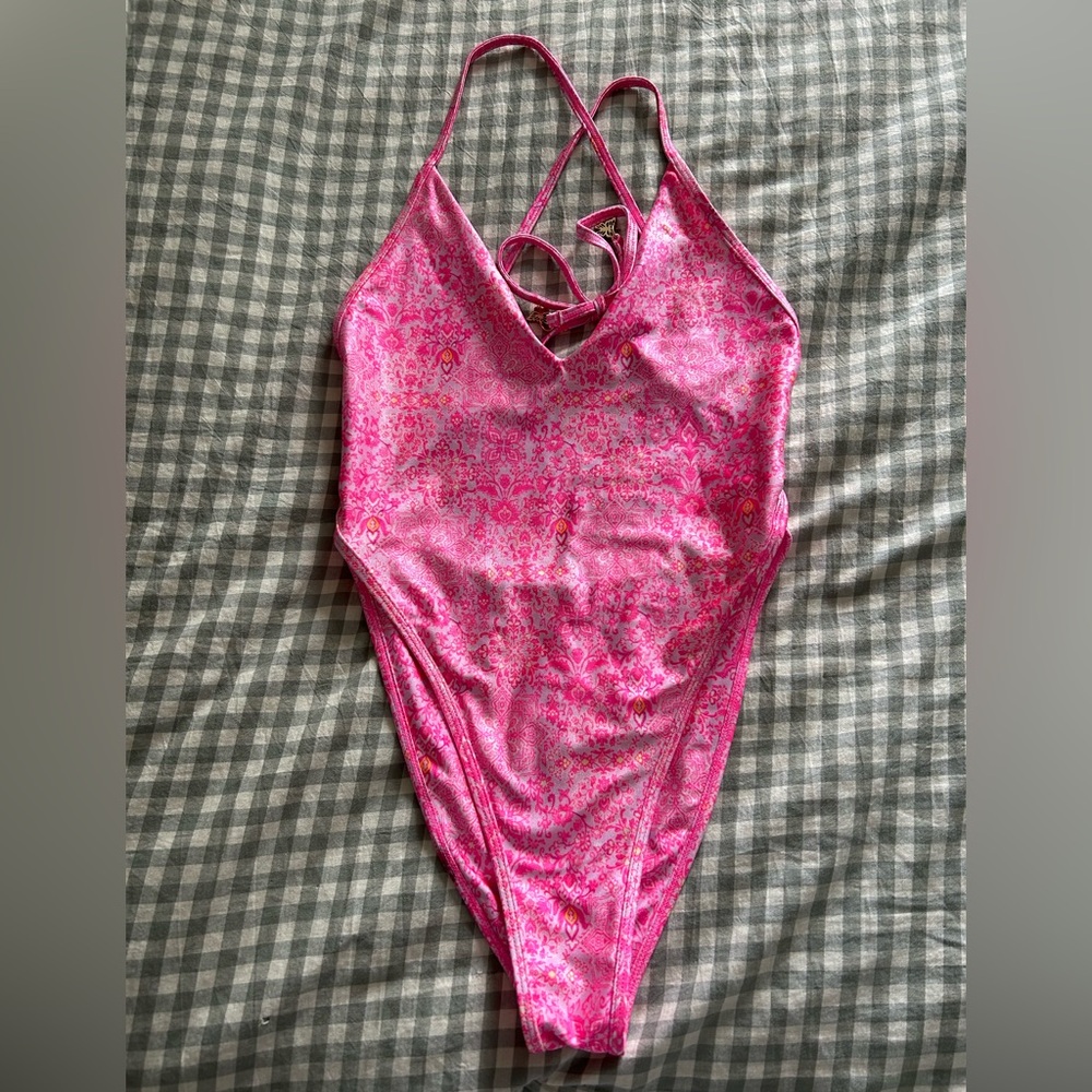 Plunge cross back one piece
